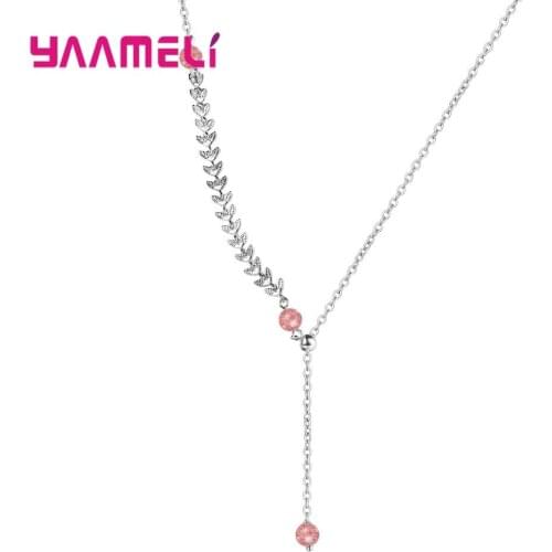 Janpan Stylish Women Collar Necklace Top Quality 925 Sterling Silver Strawberry Quartz Stone Original Wheat Design Jewellery