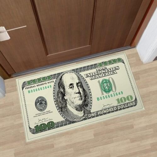 One Hundred Dollar 100 Bill Print Area Rug With Non-Slip Backing Modern Home Decor Antiskid And Safety Carpet Runner Mat 2021