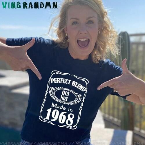 Summer Custom Short Sleeve Tees Mothers Day Gifts T Shirts Perfect Blend Old No.1 T shirt Womens 53th Birthday Gift Idea Tees