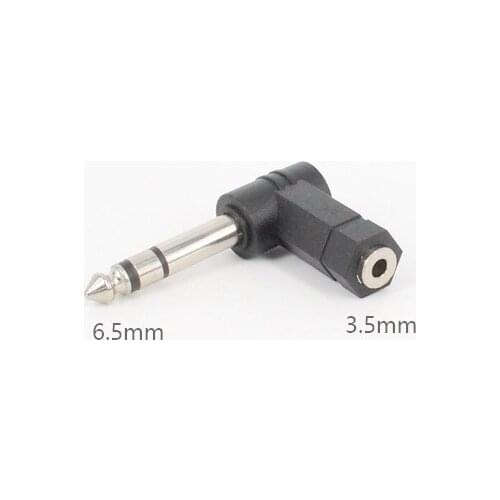 90 Degrees 3.5mm Female to 6.35/6.5mm 1/4" Mono Stereo Male Speaker Audio Adapter Plug 3.5mm 1/8" Stereo TRS Connector Converter