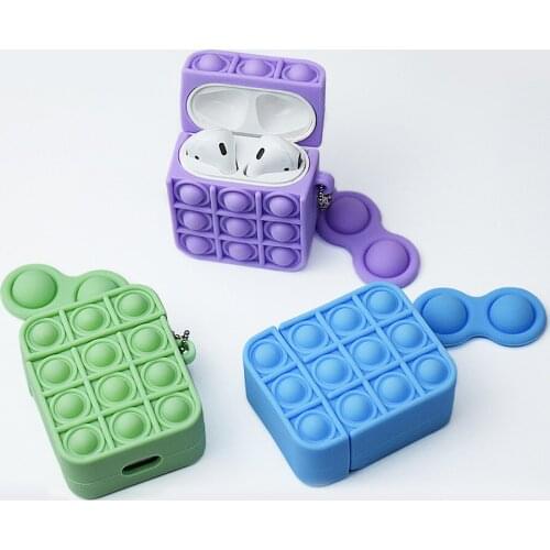 Unzip pendant toy Soft Silicone Solid color Case For Airpods 1/2 Protective Fit for Bluetooth Wireless Earphone Headphone Box