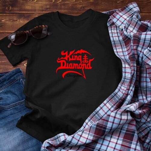 King diamond band music Logo Black Vtg New Tee Shirt Clothing Size S 3XL USA