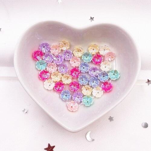 New 8mm Mini Colorful 3D Flower Nail Art Rhinestone 1 Hole Appliques Figurines Scrapbook DIY Manicure Accessories Ornaments OL07