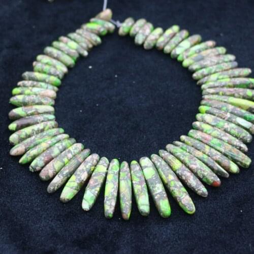 New Beautiful Green Stone Necklace Point Pendant Beads, Top Drilled Women Fashion Jewelry Spike DIY Making Finding Gems