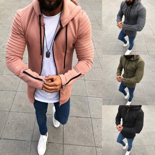 Winter Men Jacket Hoodie Casual Slim Fit Jacket Coat Solid Plus Size Sweatshirts Hip Hop Slim Zipper Hooded Jacket Men Cloth