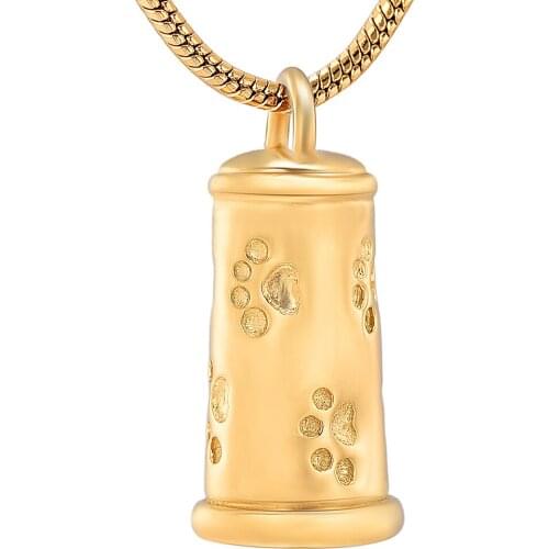 Paw Print Pet Urn Dog/Cat Cremation Jewelry for Ashes High Capacity Memorial Urn Necklace Keepsake for Pets/Human