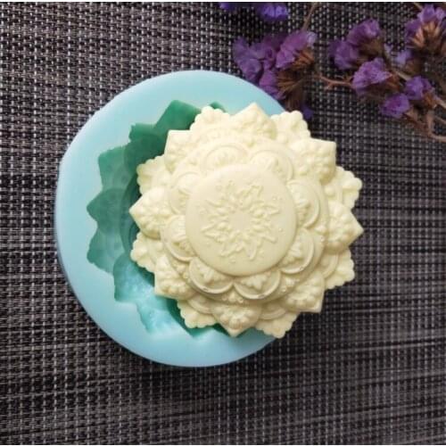 PRZY QT0123 silicone mold soap mould Embossed flower handmade soap making molds candle silicone mold resin clay mold