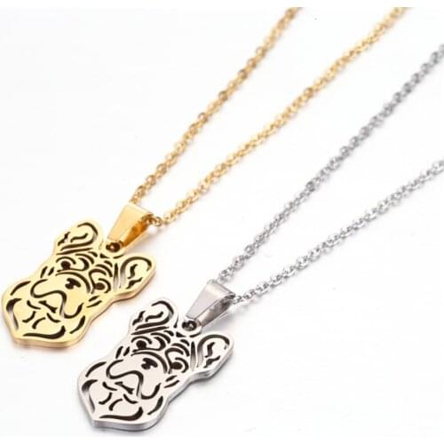 SMJEL Cartoon Cute Dog Pendant Necklace Choker Chain Necklace For Kids Stainless Steel Fashion Jewelry For New Year Gift 2020