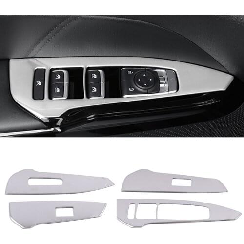 Car Styling 4PCS Stainless Steel Interior Door Widnow Switch Lift Cover Trim for Kia Optima K5 2020 2021 Accessories