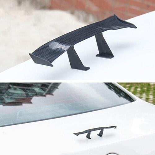 Universal Plastic Carbon Fiber Car Wing With Hot Universal Mini Spoiler Car Rear Tail Decoration Spoiler Wing Black For All Cars