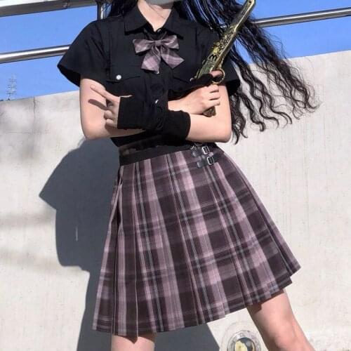 Japanese Style Girl Tops Pleated Skirt JK Suit Kawaii Tshirt High School Uniform Women Anime Cosplay Costume