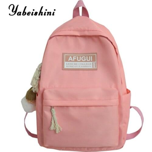Womens nylon cloth Backpacks Candy Color Waterproof School Bags for Teenagers Girls Patchwork Backpack New 2020 Female Mochila