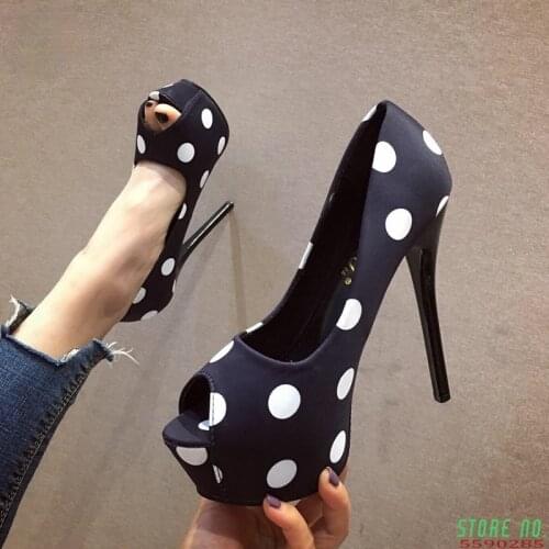 Super high-heeled fish mouth shoes women pumps platform thin-heeled wave point high heels women shoes 2020