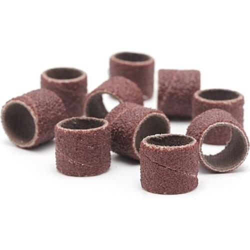 10 Pcs 12.5mm Grit 80# Sanding Bands +3.17mm Mandrel Rotary Tool Nail Drill Bits A0KF