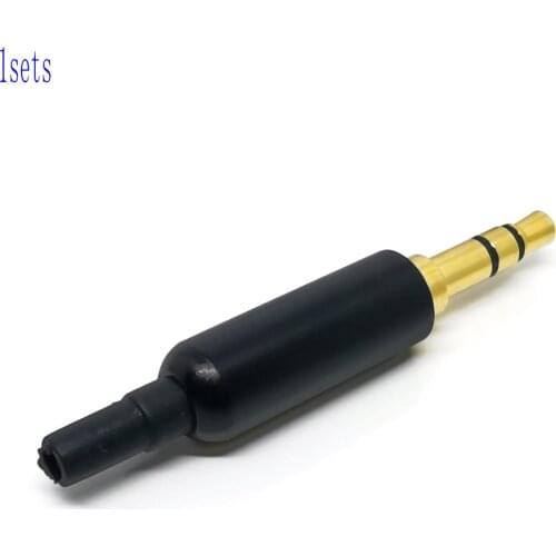 3PCS Gold plated Stereo 3.5mm 3 Pole Repair Headphone Jack Plug Cable Audio Headphones Audio Jack Plug Connector Soldering