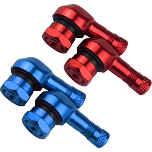 4Pcs Motorcycle CNC Aluminum 11.3mm Tire Wheel Stem Valve 90 Degree Angled