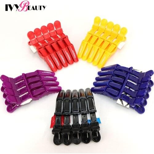 5Pcs/pack Professional Women Styling Hairclip Hairdressing Clamps Claw Hair Section Clips Grip Cutting Barbers For Hair Styling