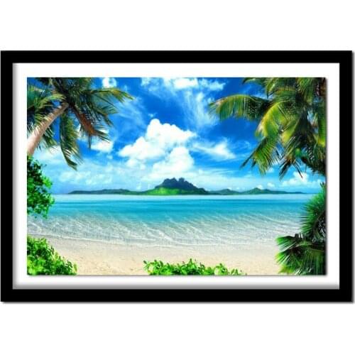5d diy diamond painting Sea Beach Ocean Scenery cross stitch 3d diamond embroidery kits 3d picture diamond Home Decor