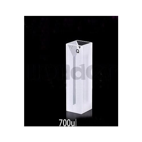 700ul 2mm Inside Width Micro JGS1 Quartz Cuvette Cell With Frosted Walls And Lid