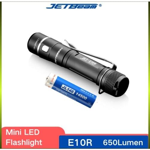 JETbeam E10R USB Rechargeable Flashlight 650 Lumens High Brightness 4 Lighting Modes HighLight With Battery Mini Led Lantern