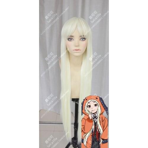 Anime Kakegurui Compulsive Gambler Yomoduki Runa Cosplay Wig 100cm Long Straight Heat Resistant Synthetic Hair Wigs + Wig Cap