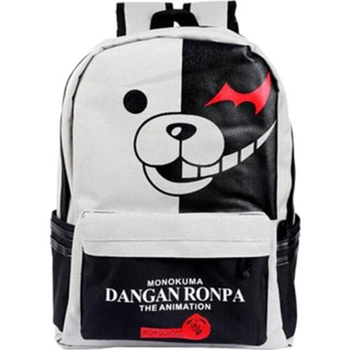 Anime Cartoon Danganronpa: Trigger Happy Havoc Backpack monokuma School Bag Canvas Zipper Satchel Travel Laptop Bags Gifts
