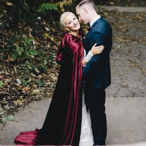 Satin Bridal Cloak Women Wedding Jacket Prom Wraps Wedding Party Coat Plus Size Wedding accessories