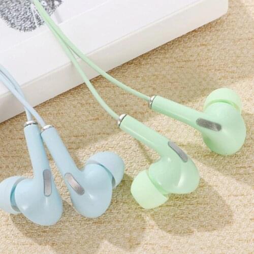 【 Free Shipping 】Wired Headphones Bass In Ear Headphone With Mic Music Earbuds 3.5mm Stereo Gaming Headset Dynamic Macaron Color