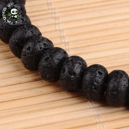 5Strands Abacus Natural Lava Bead Strands 6mm 8mm 10mm 12mm 14mm for jewelry making DIY bracelet necklace accessories