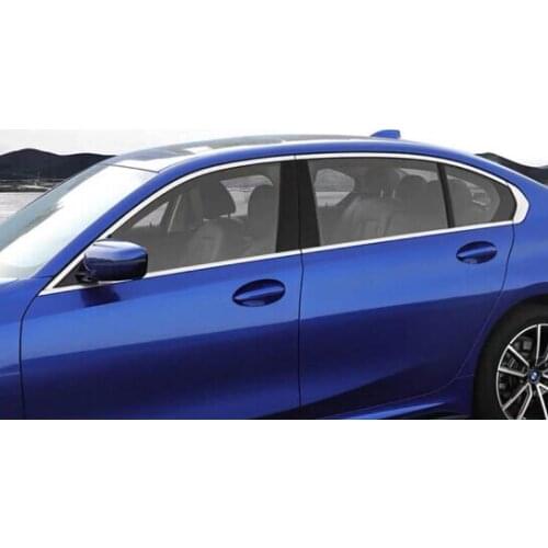 Black stainless steel car pillar trim the decoration of the middle of the car for BMW 3series 2020 2021