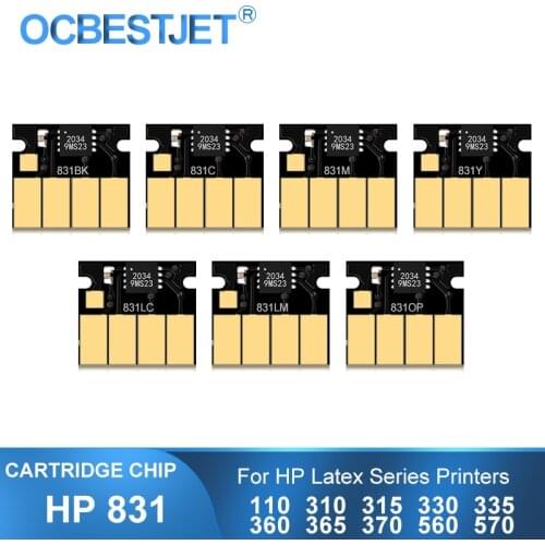 For HP 831 Ink Cartridge Chip For HP Latex 110 310 315 330 335 360 365 370 560 570 L360 L365 L330 Printer (BK C M Y LC LM OP)