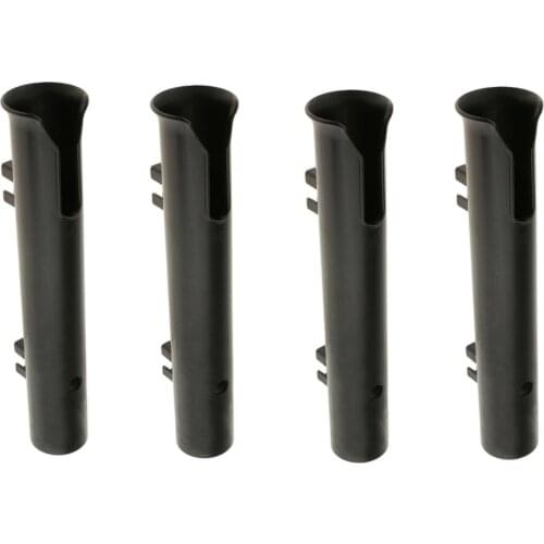 4X Black Plastic Fishing Rod Pole Holder Portable Fishing Rod Spinning Accessories Durable Tube Mount Bracket Socket Rack
