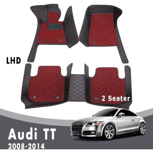 Double Layer Wire Loop Carpet For Audi TT 2014 2013 2012 2011 2010 2009 2008 2 Seater Luxury Car Floor Mats Interior Accessories