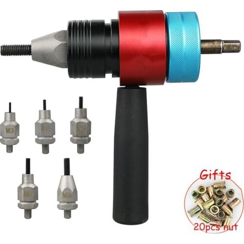 M3 M4 M5 M6 M8 Electrical Rivet Nut Gun Adapter Clutch Type Automatic Stop Design Effectively Prevent Nut Sliding Wire