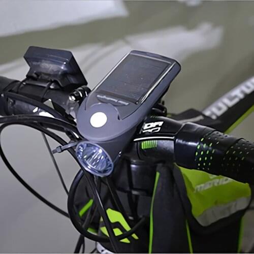 Night Riding Bike Light Headlight Solar Charge Mountain Bike Light Riding Flashlight Waterproof USB Charging Riding Equipment