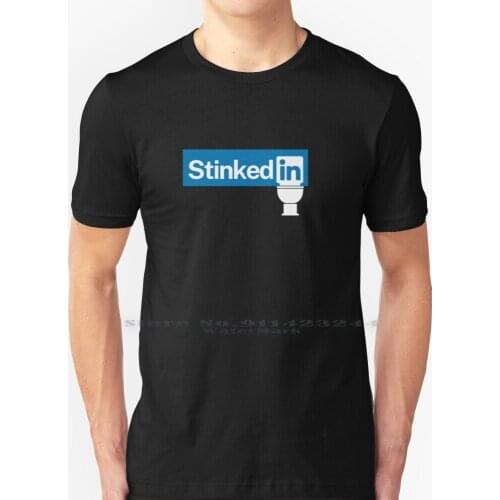 Logo Parody Stinkedin T Shirt 100% Pure Cotton Funny Logo Parody Linkedin Adult Social Media X Storedesigns Simple Funny Design