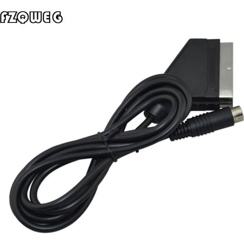 FZQWEG 10 pcs Black 1.8M/6FT Scart AV TV Video Cable Lead For Sega Saturn NTSC & PAL Version
