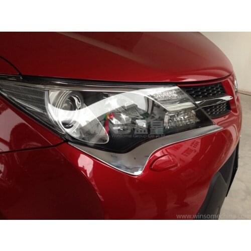 For Toyota RAV4 2013 2014 2015 Chrome Front Headlight Brow Trim Decorative ABS Car Styling Tuning Accessories