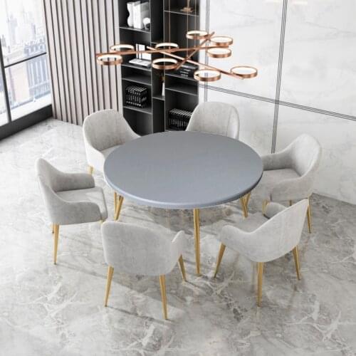 Table Cover Cloth Protector Waterproof Polyester Round Tablecloth Catering Fitted Table Cover with Elastic Edged 120cm