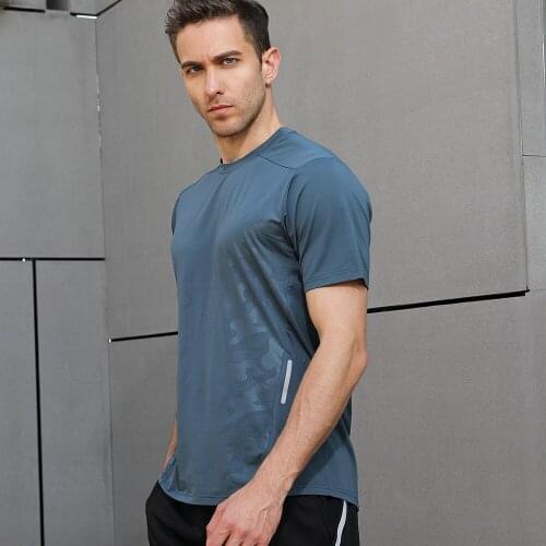 Summer Running T-Shirt Polyester T-Shirt Fitness Gym Men Casual Short Sleeve O-Neck T Shirt Quick-Drying Comfortable Tops XS-3XL