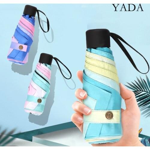 YADA 6K High Quality Mini Pocket Gradient Umbrellas Parasol Folding Men Umbrellas Rain For Women UV Windproof Umbrella YS200184