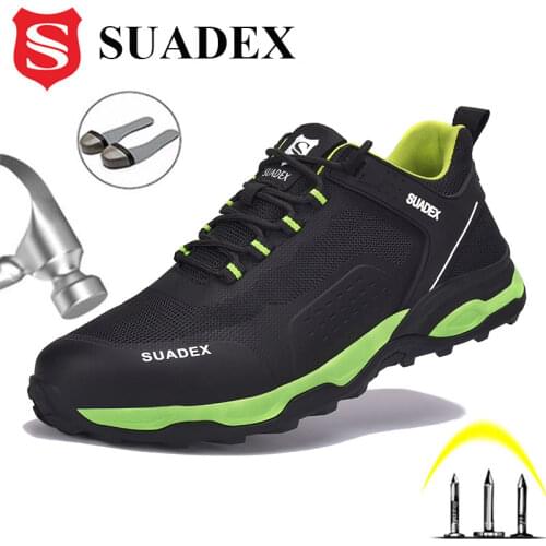 SUADEX Safety Shoes Men Anti-Smashing Steel Toe Boots Indestructible Work Sneakers Breathable Composite Toe Men EUR Size 37-48