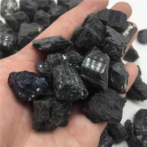 Natural Black Tourmaline Gravel Raw Gemstone Mineral Specimen Irregular Crystal Healing Advanced Collection Eliminate Magnetism