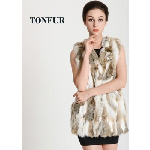 New Winter Womens Real Rabbit Fur Vest Lady Luxury Fashion Fur Vest Free shipping Female Dropshipping Basic Hot Gilet THP134
