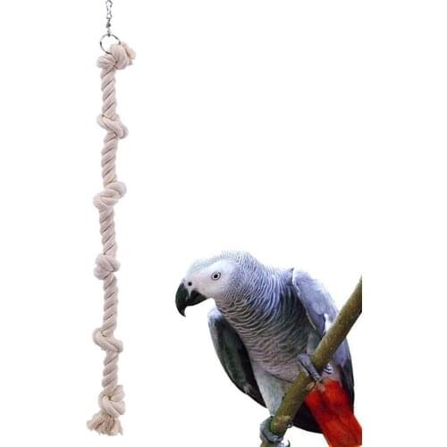 Pet Bird Cotton Rope Knot Climbing Hanging Cage Decor Swing Chew Toy