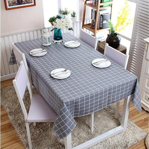 Cotton thickened active printed canvas modern minimalist geometric gray check table cloth coffee table cloth cover towel