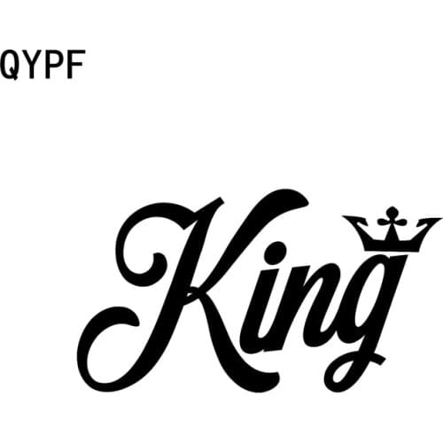 QYPF 14.6cm*8.1cm Fashion KING CROWN Motorcycle Decal Black Silver Vinyl Car Sticker Accessories C15-1510