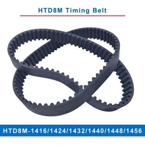 Timing belt HTD8M-1416/1424/1432/1440/1448/1456 teeth pitch 8mm circular teeth belt width 20/25/30/40mm for 8M timing pulley