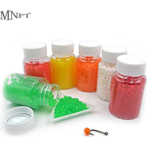 MNFT 1 Bottle 70g 450pcs Fishing Jelly Bait Strawberry Corn Milk Sweet Potato Flavor Beads Bean Boilies For Fishing Material