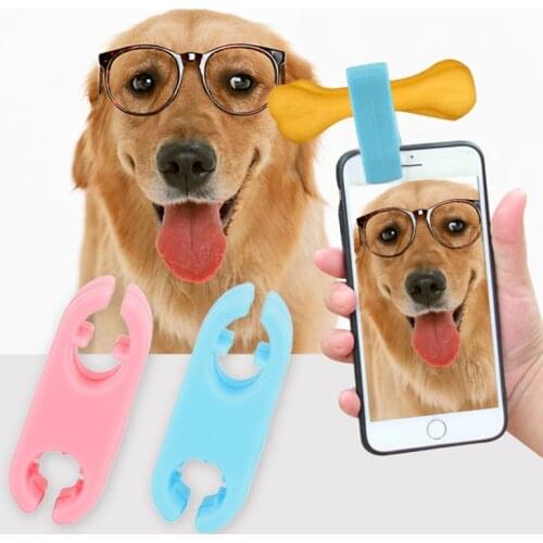 Dog Cat Selfie Stick Clamp Treat for Attracting Pet Easier Take Photo for Pet Attachment Selfie Training Toy